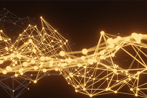 A computer generated image of a network.