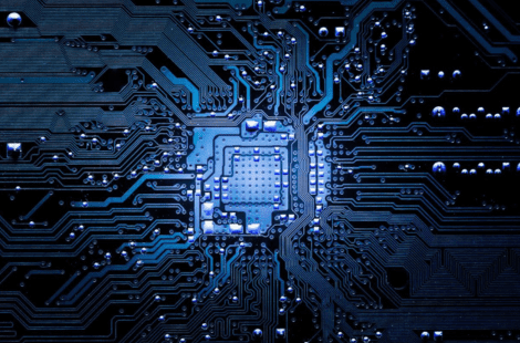 A close up of the electronic circuit board